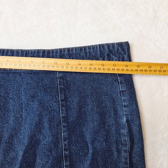 VINTAGE Old Navy Denim Mini Skirt Size 16 Blue Stretch Classic Y2K Casual 90s - Picture 11 of 12